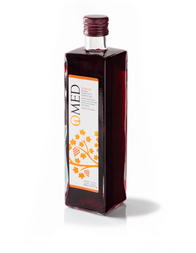 O-Med卡本內蘇維濃紅酒醋 (500毫升  透明玻璃瓶加貼紙)