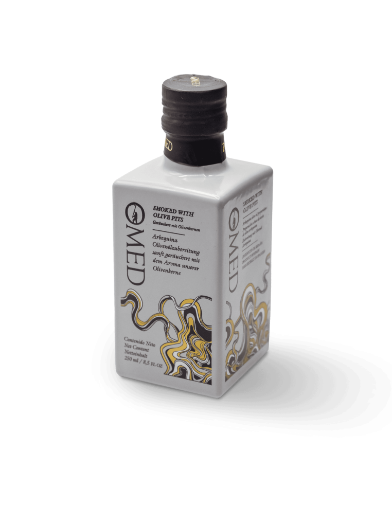 O-Med Geräuchertes Olivenöl mit Olivenkernen